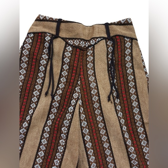 Vintage 50s Thermo Jac Acrylic Boho Tribal Weave Palazzo Pant NWT Size 9 - Picture 7 of 11